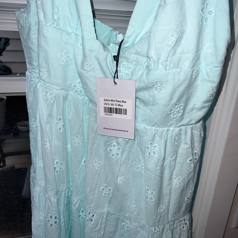 Princess Polly Light Blue Eyelet Midi Dress